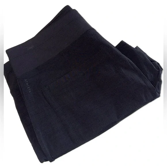 Athleta Black Trekkie Hiking Active Shorts Women’s Size 12 Zip Pockets 4” Inseam - Picture 4 of 8